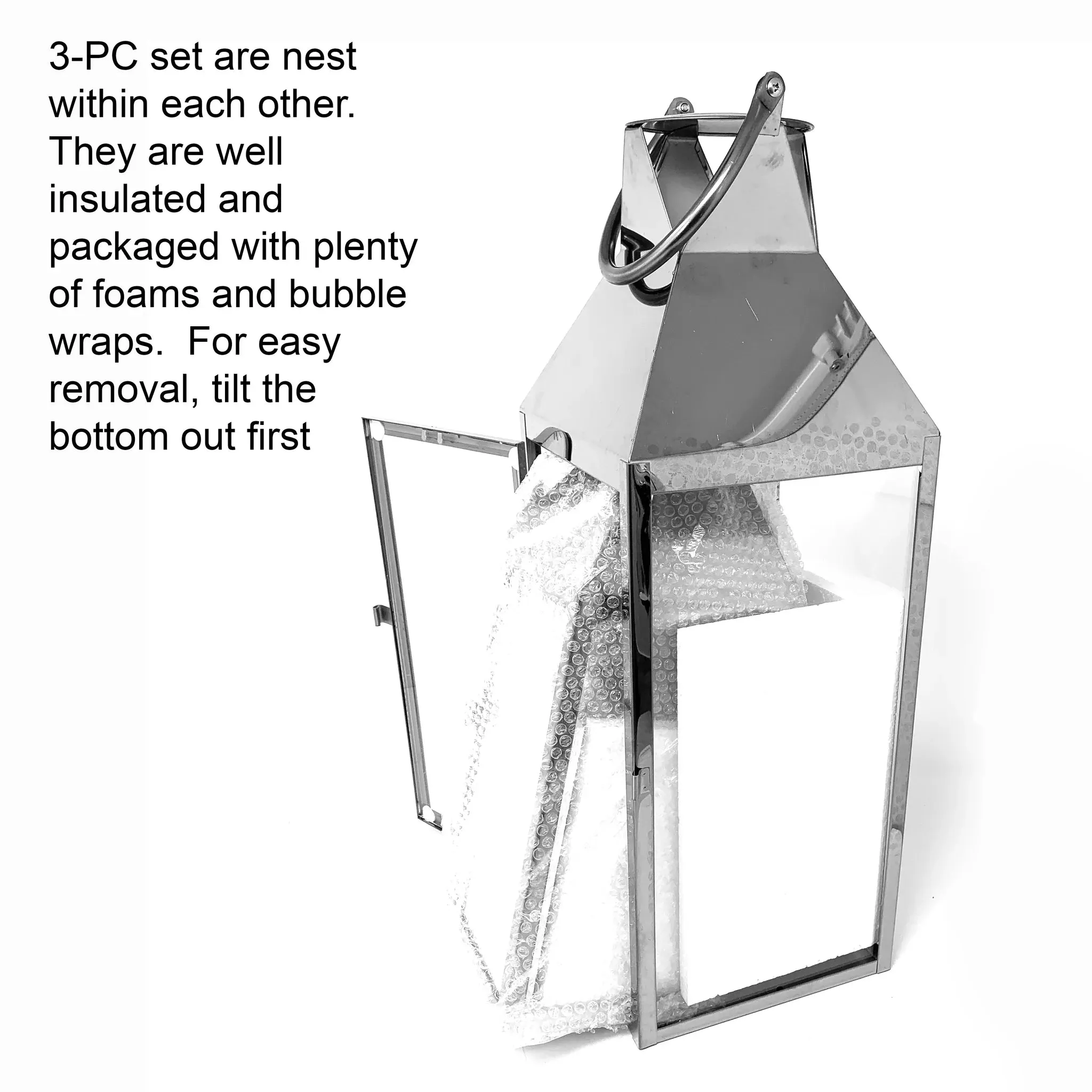 3-PC Hurricane Candle Lantern Set