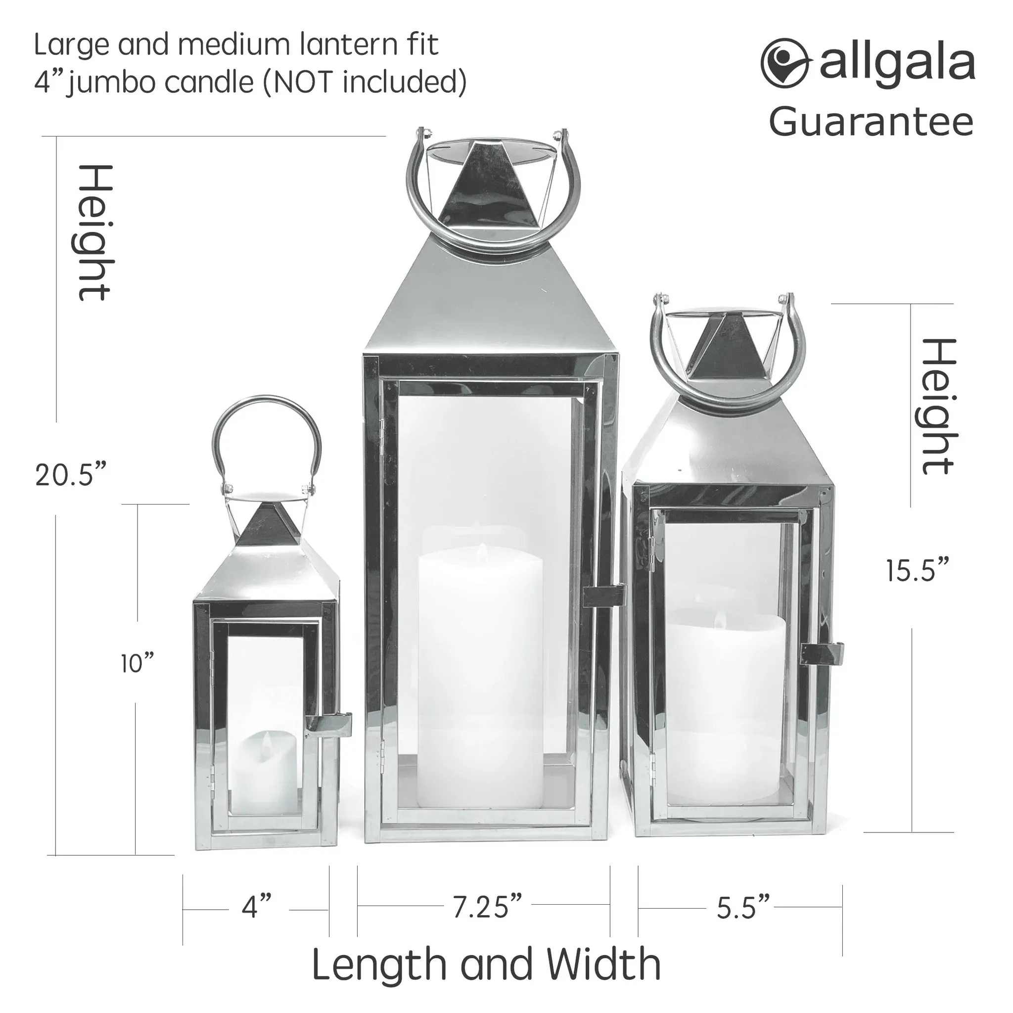 3-PC Hurricane Candle Lantern Set