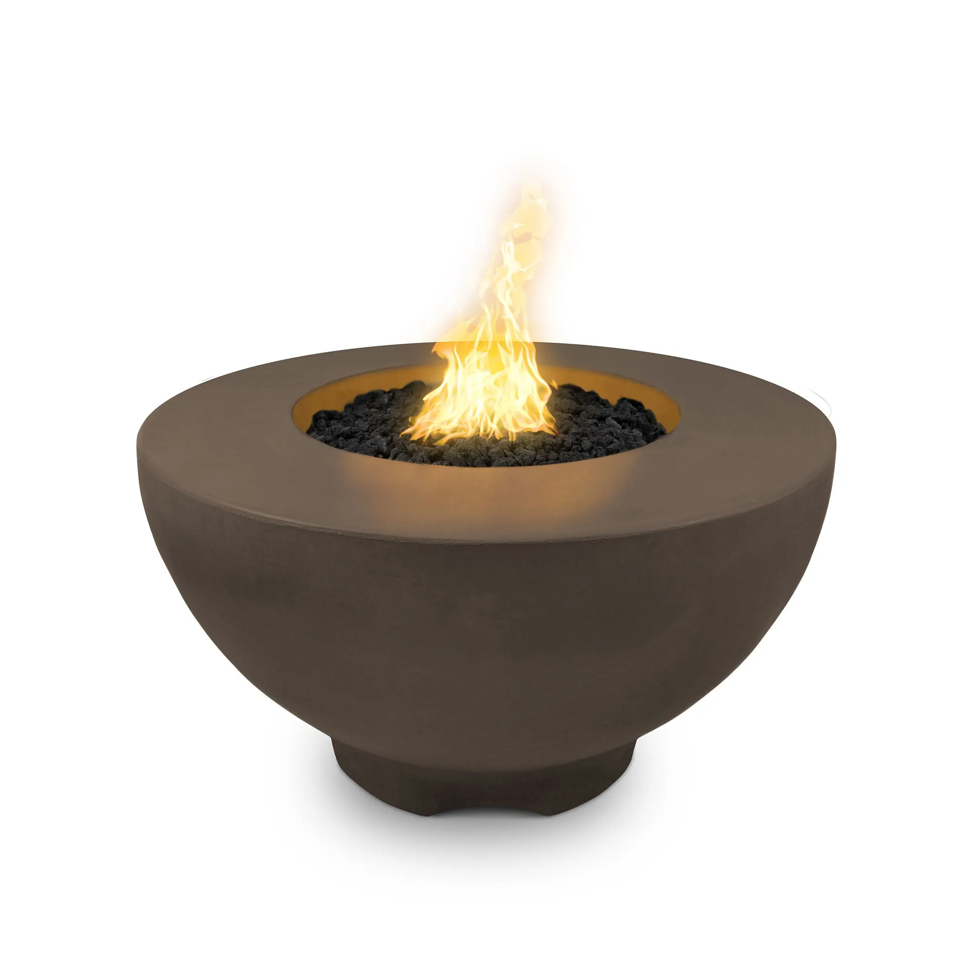 37" Round Sienna Fire Pit - GFRC Concrete - Ash - Match Lit - Natural Gas