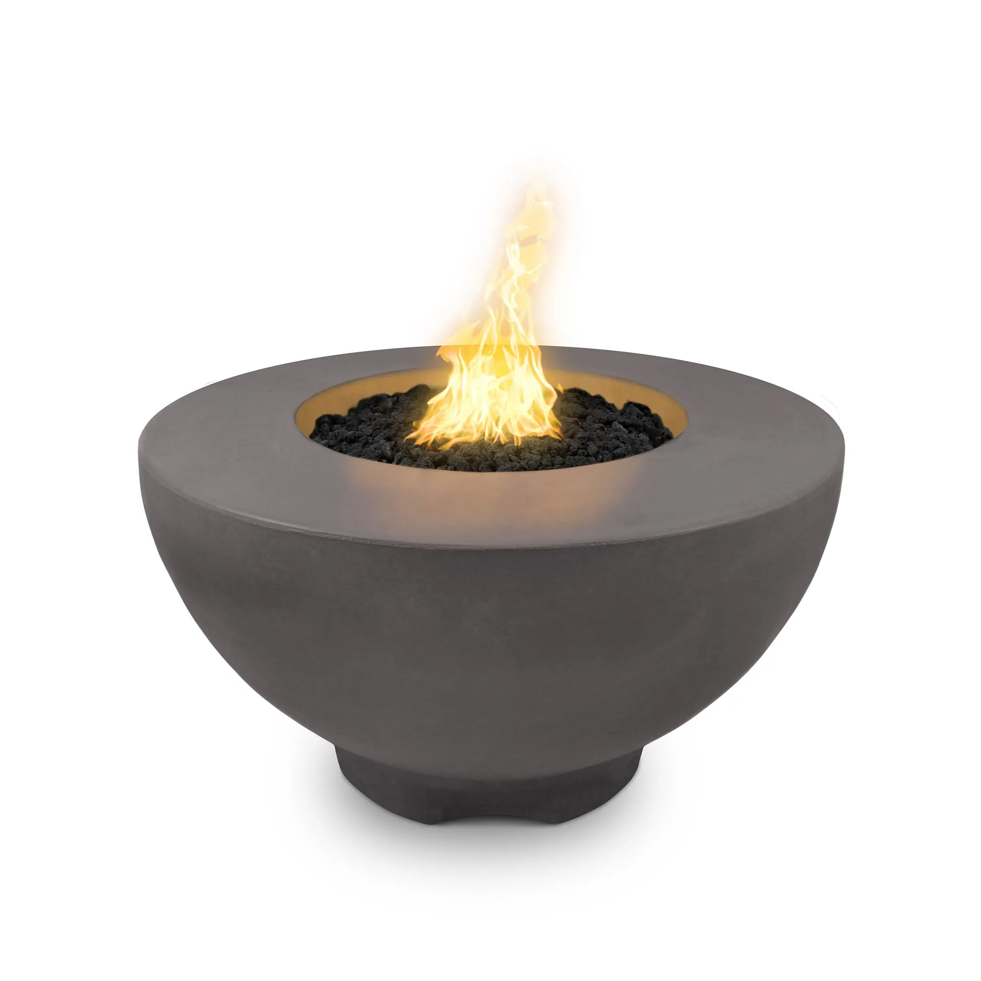 37" Round Sienna Fire Pit - GFRC Concrete - Ash - Match Lit - Natural Gas