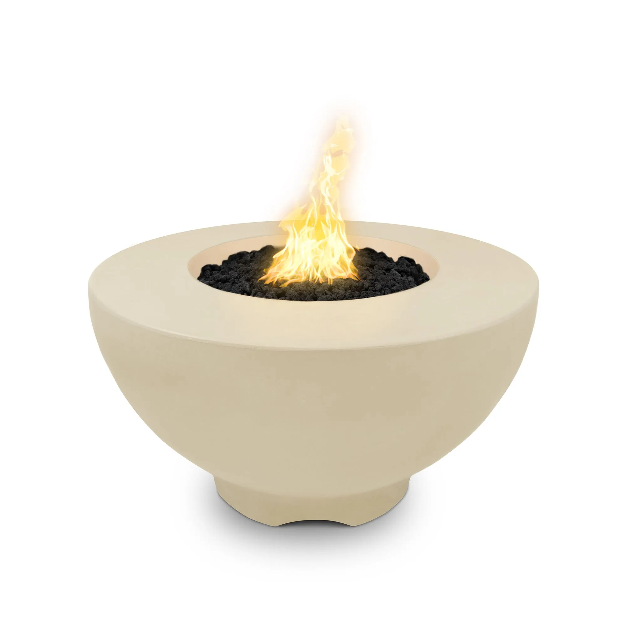 37" Round Sienna Fire Pit - GFRC Concrete - Ash - Match Lit - Natural Gas