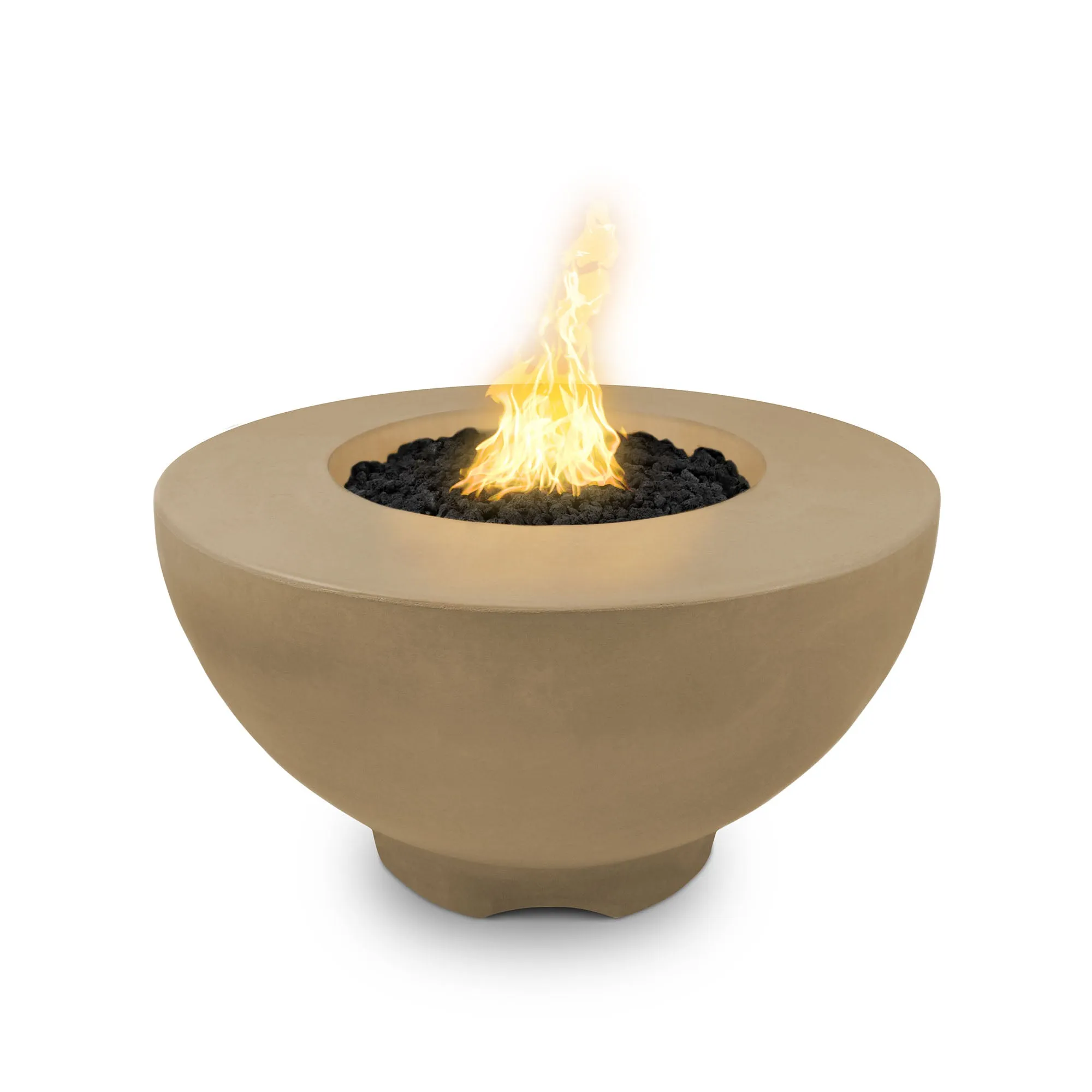37" Round Sienna Fire Pit - GFRC Concrete - Ash - Match Lit - Natural Gas