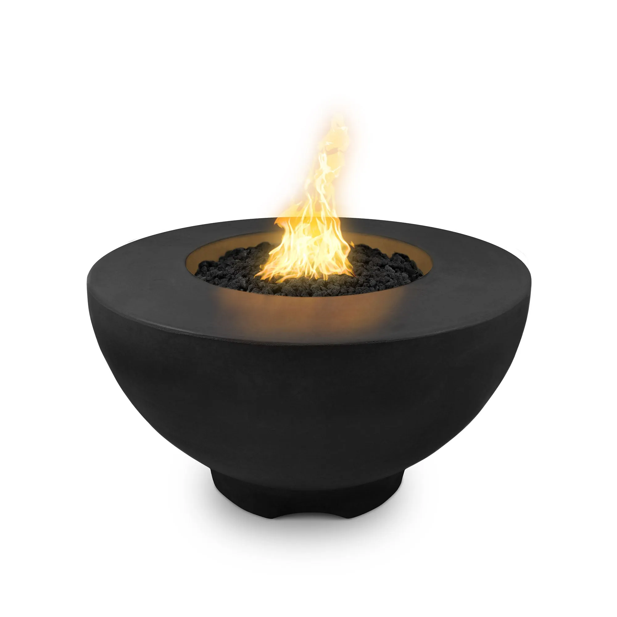 37" Round Sienna Fire Pit - GFRC Concrete - Ash - Match Lit - Natural Gas
