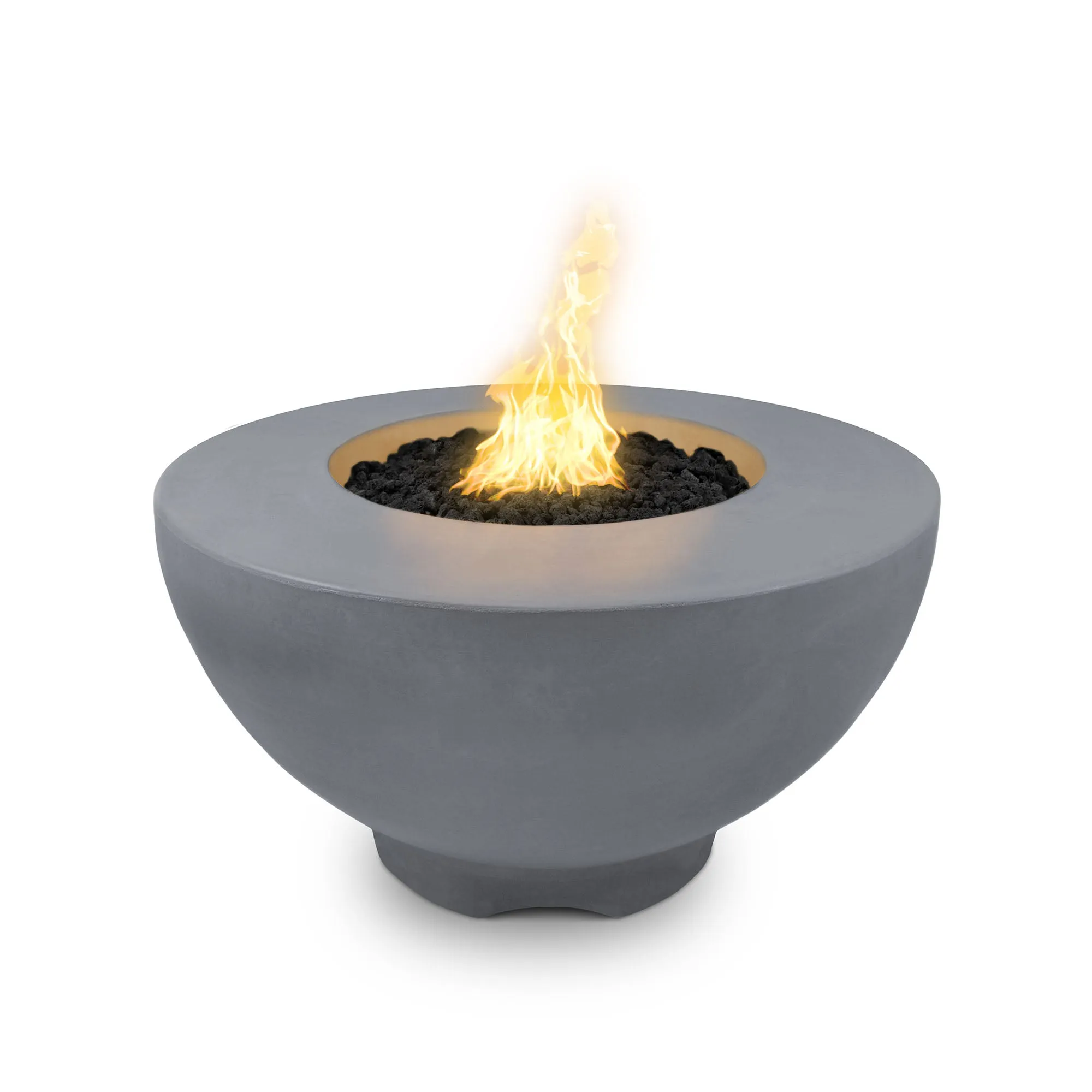 37" Round Sienna Fire Pit - GFRC Concrete - Ash - Match Lit - Natural Gas