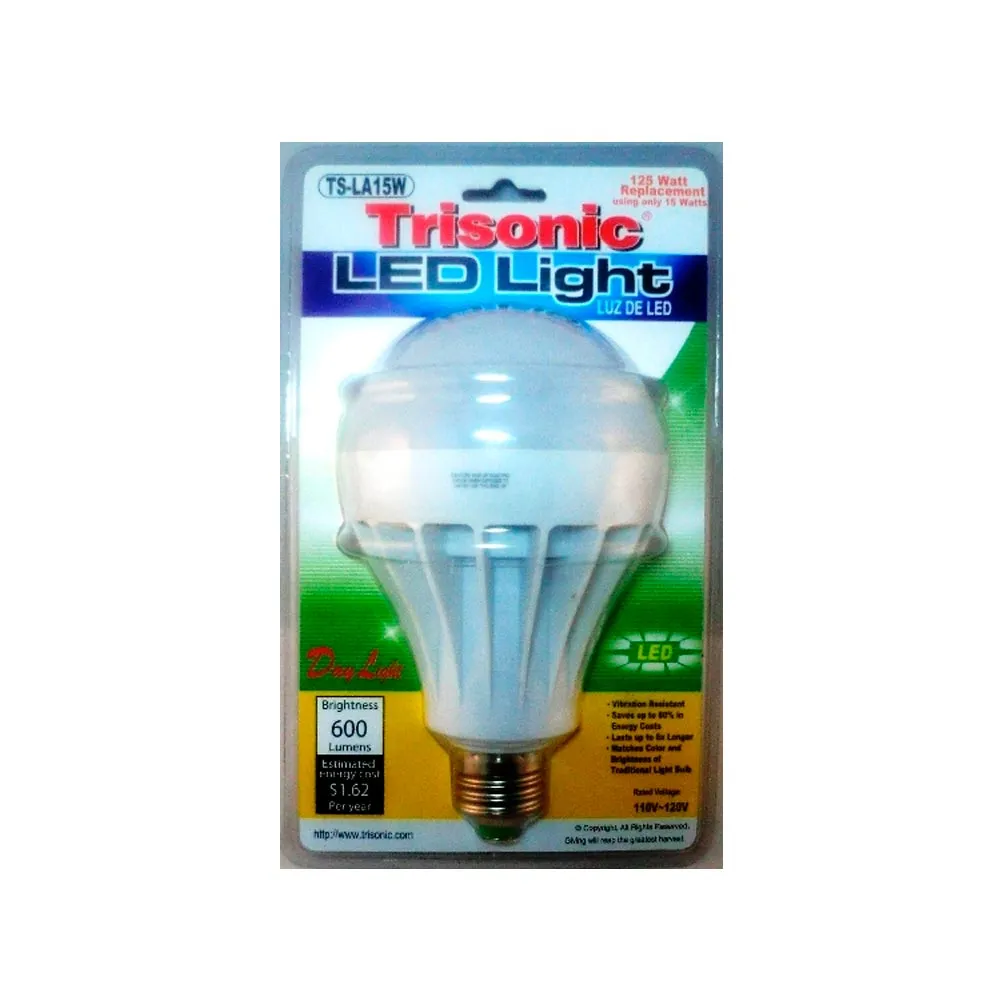 6 LED Light Bulbs Daylight 15 Watt Energy Saver 125 W Replacement Lamp Home Bulb