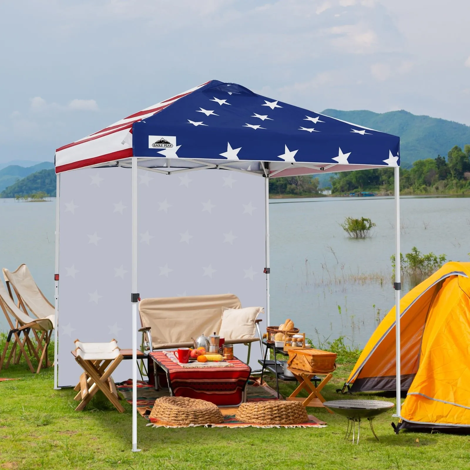 6.6x6.6 Pop Up Canopy Tent with Sidewall