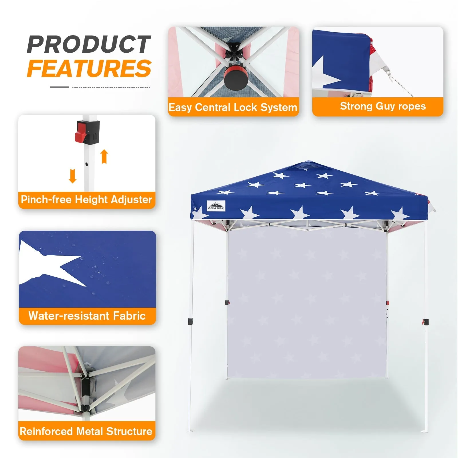 6.6x6.6 Pop Up Canopy Tent with Sidewall