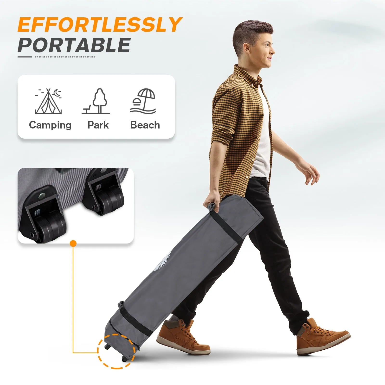 6.6x6.6 Pop Up Canopy Tent with Sidewall