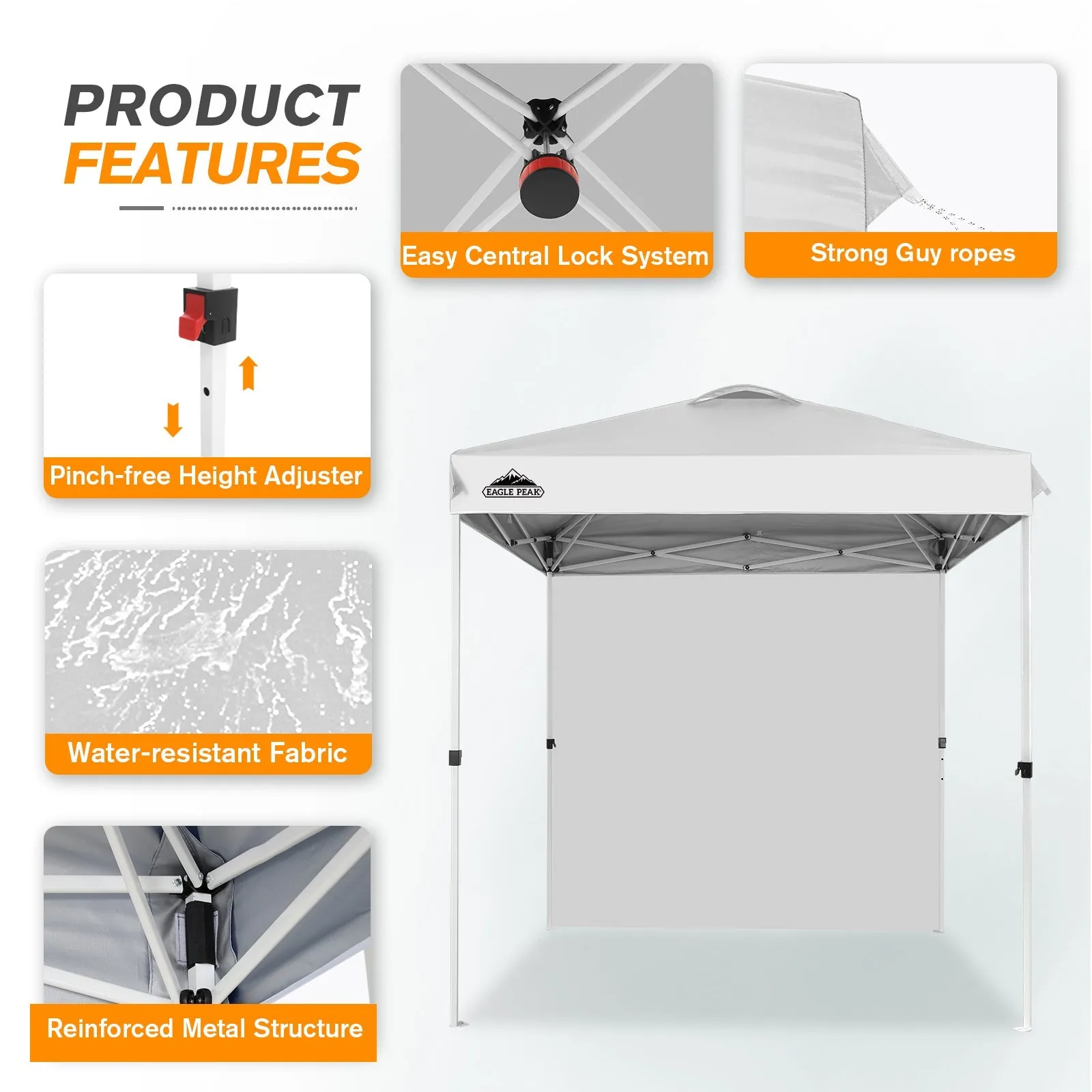 6.6x6.6 Pop Up Canopy Tent with Sidewall