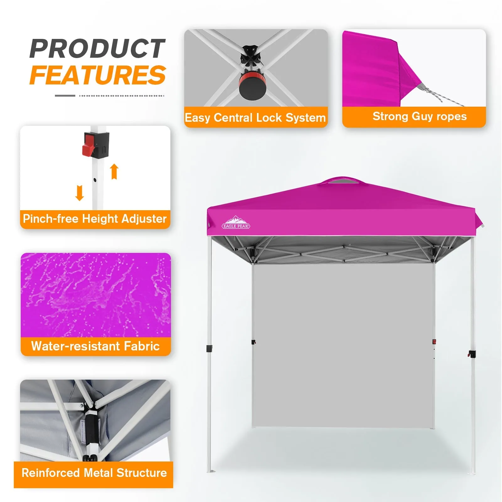6.6x6.6 Pop Up Canopy Tent with Sidewall