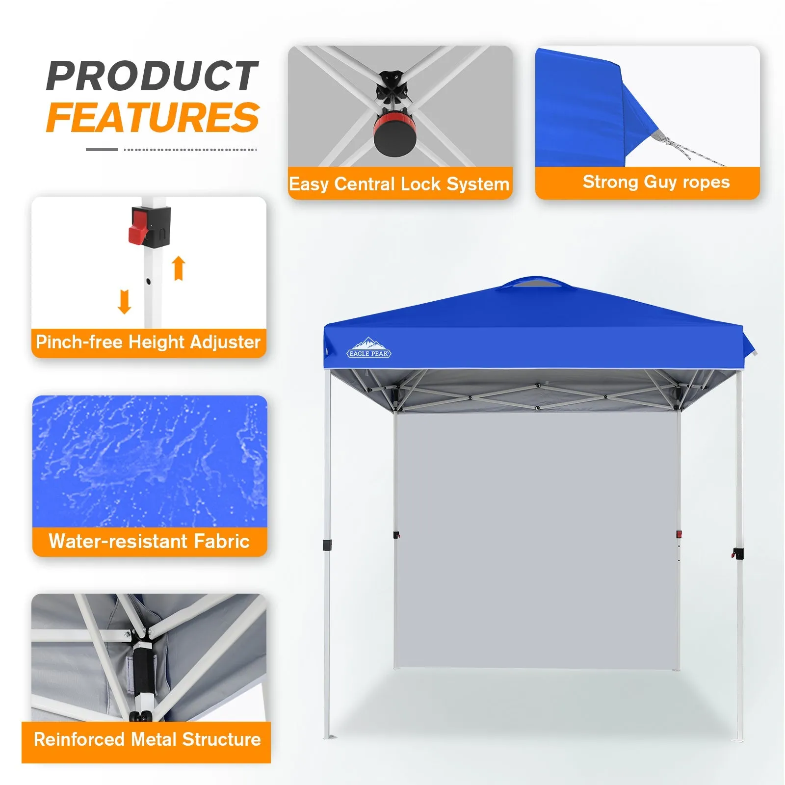 6.6x6.6 Pop Up Canopy Tent with Sidewall