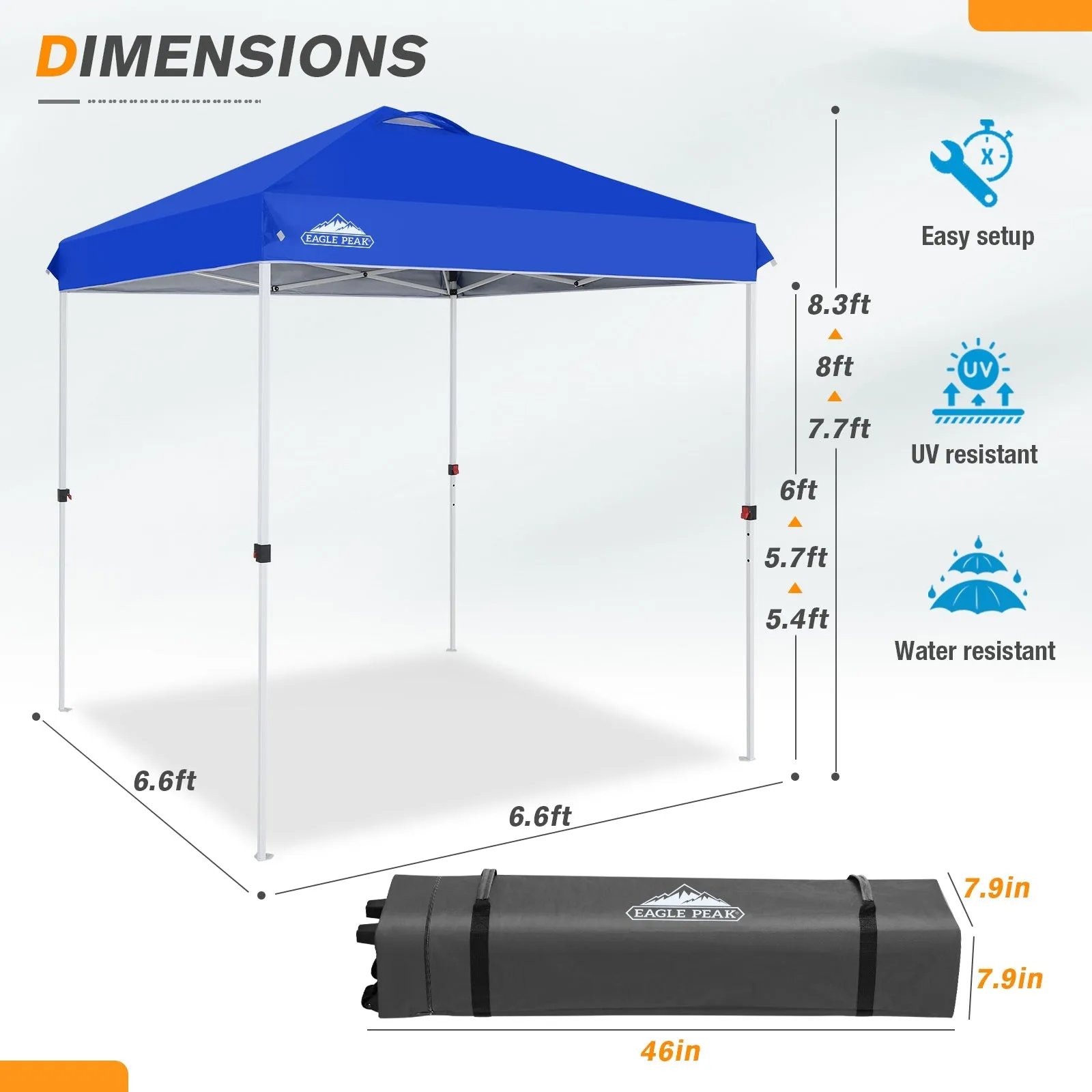 6.6x6.6 Pop Up Canopy Tent