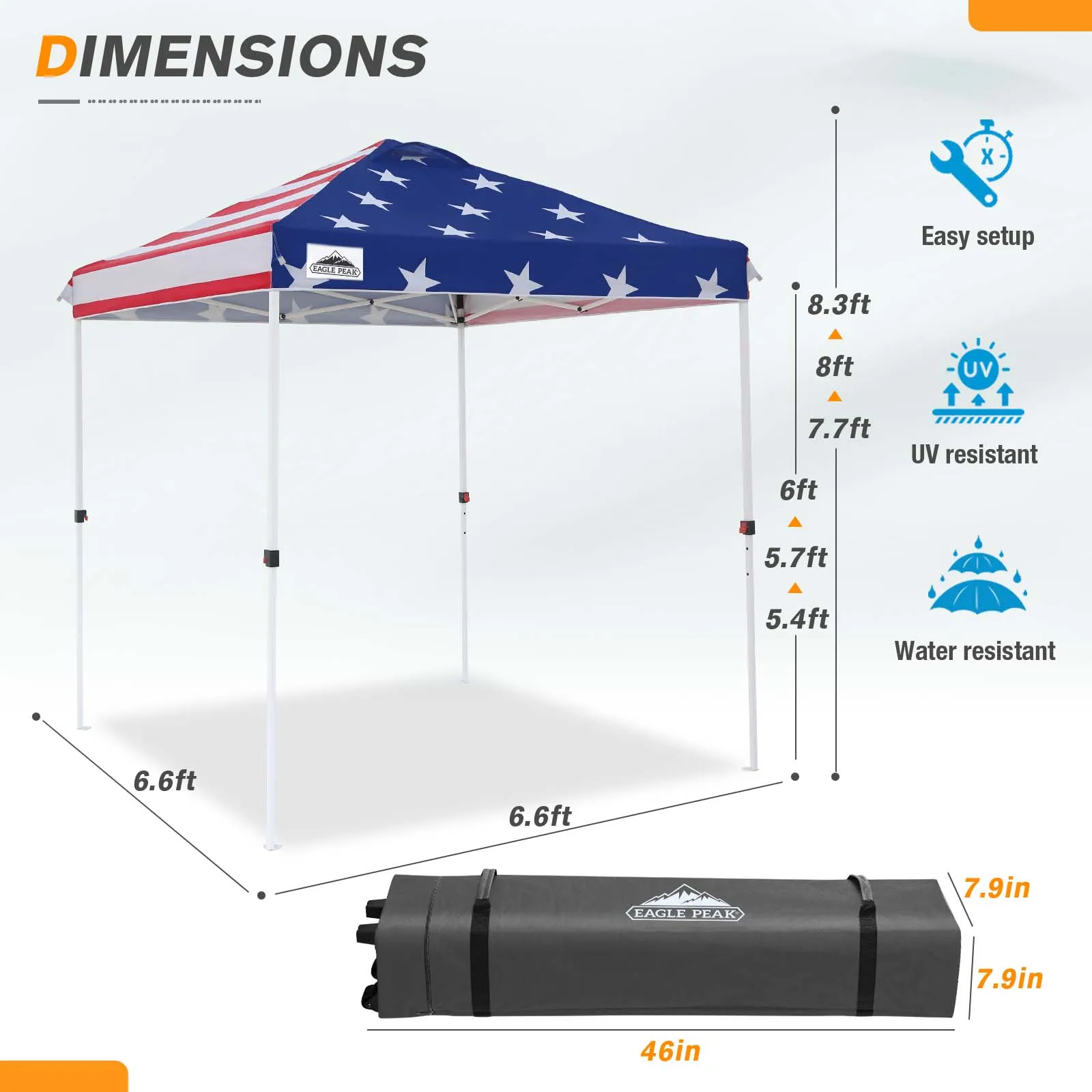 6.6x6.6 Pop Up Canopy Tent