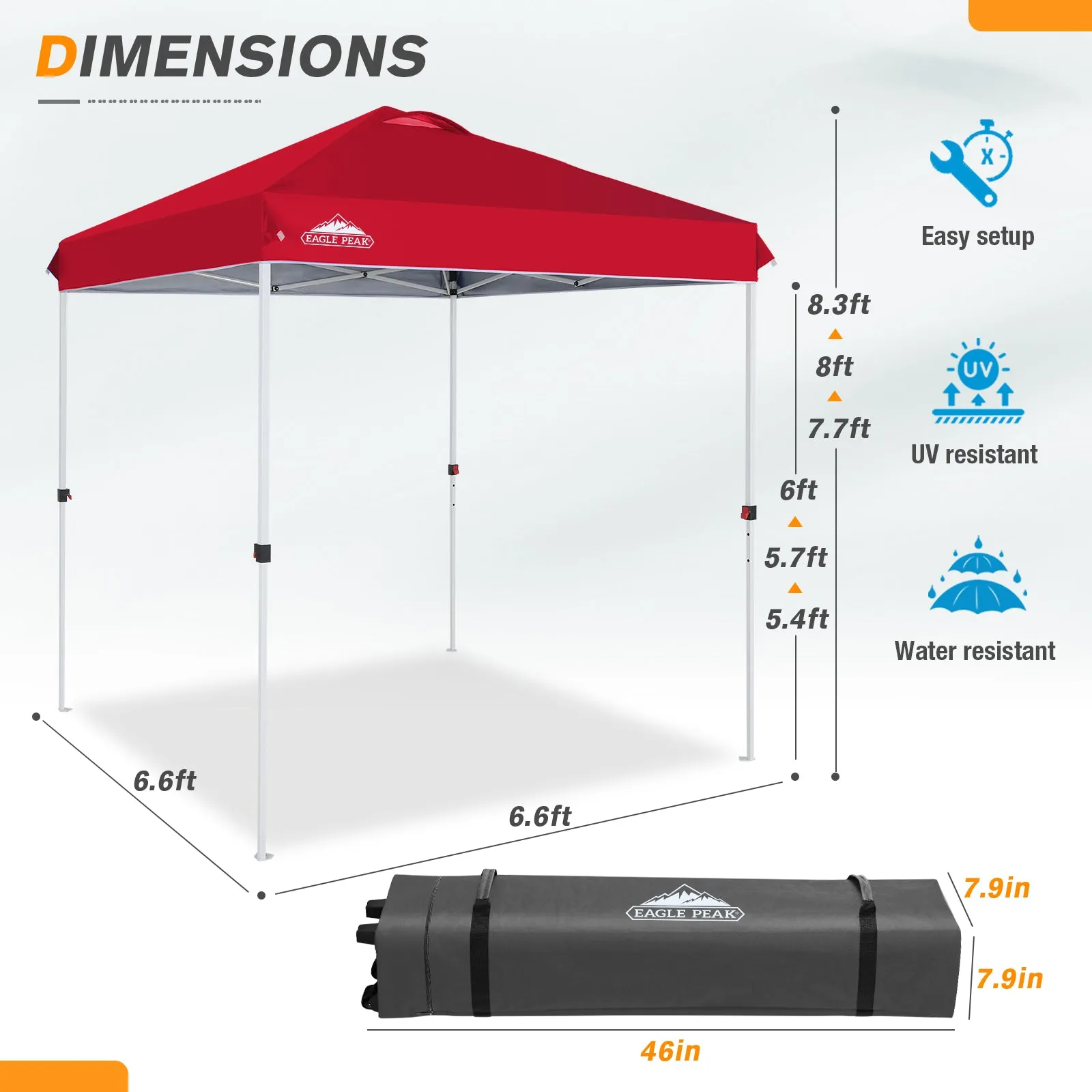 6.6x6.6 Pop Up Canopy Tent