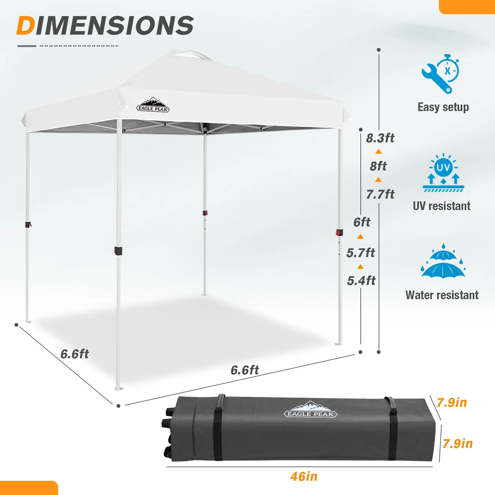 6.6x6.6 Pop Up Canopy Tent