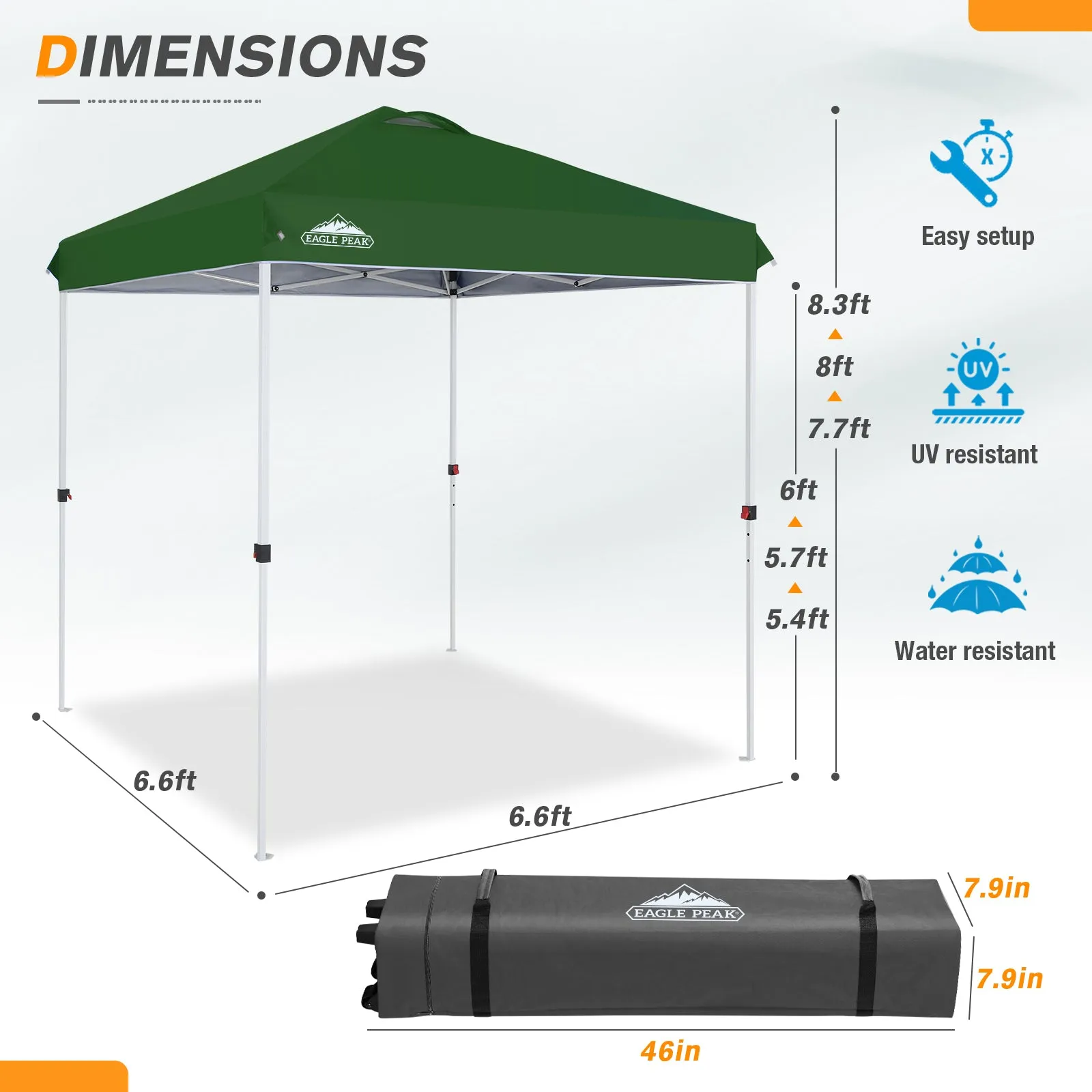 6.6x6.6 Pop Up Canopy Tent