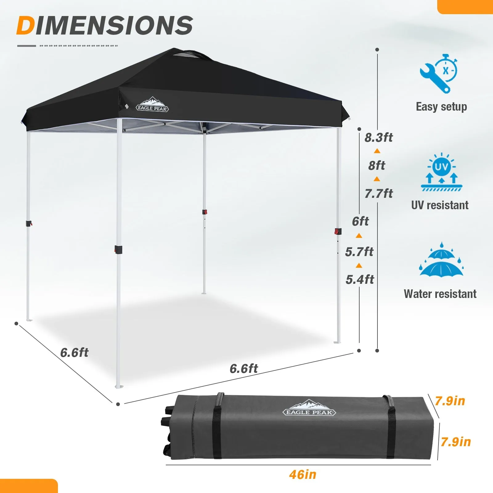 6.6x6.6 Pop Up Canopy Tent