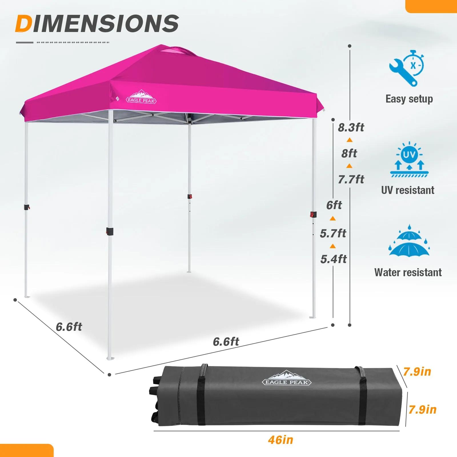 6.6x6.6 Pop Up Canopy Tent