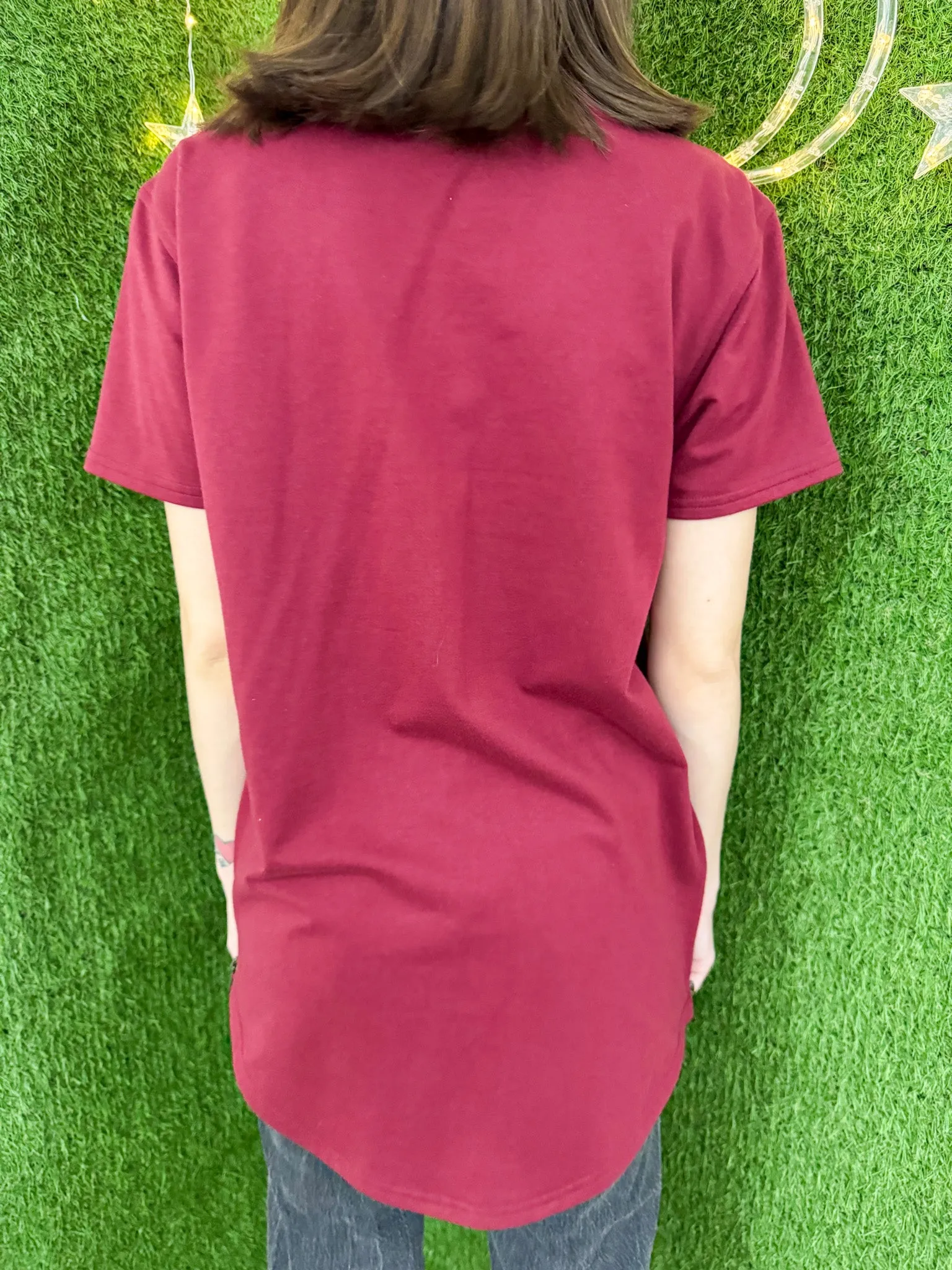 Angel Baby Maroon Tee with Zipper Sides S