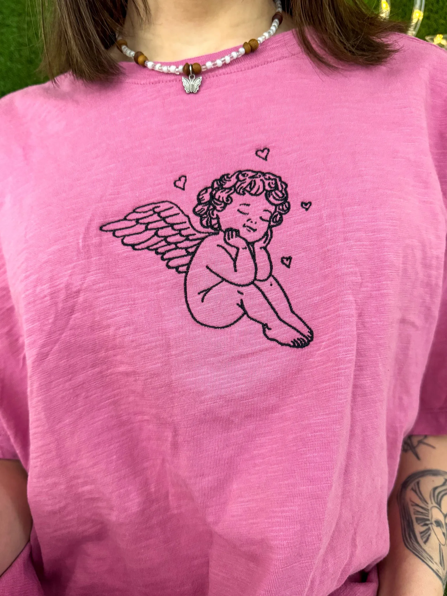 Angel Baby Pink Jersey Cropped Tee 2XL