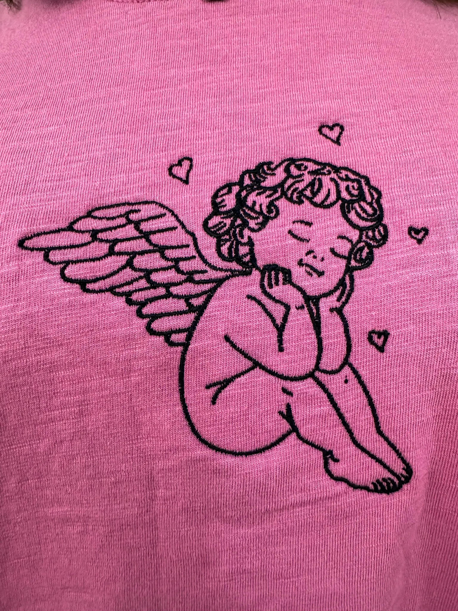 Angel Baby Pink Jersey Cropped Tee 2XL