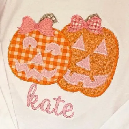 Bow Jack-O-Lanterns Appliqu *Design Only*