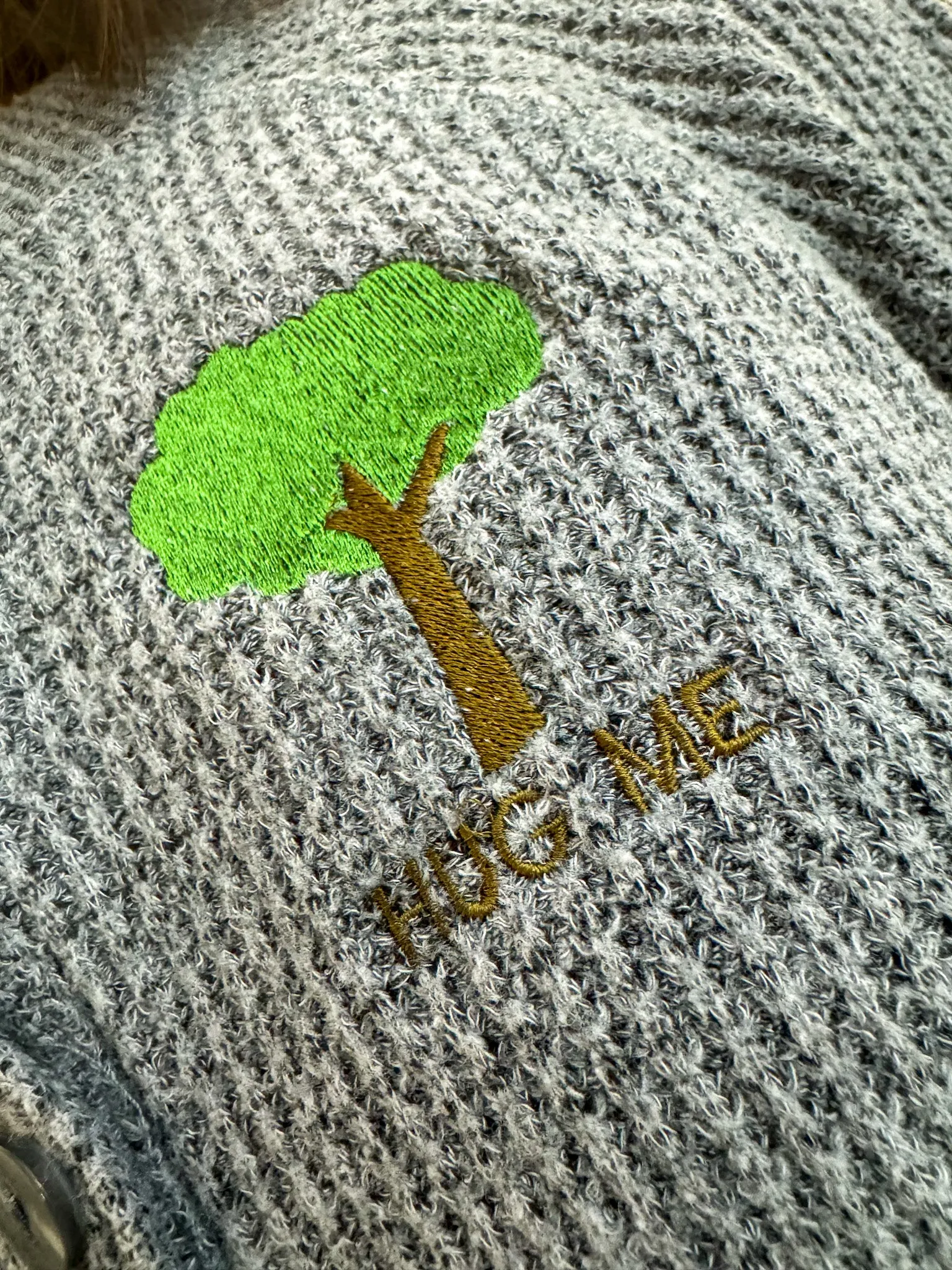 Button Up Tree Sweater XL