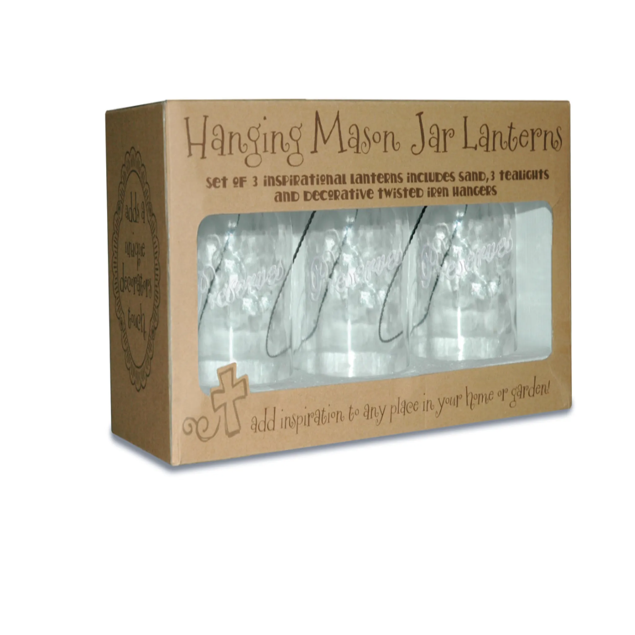 MASON JAR LANTERNS, SET OF 3