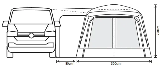 Outdoor Revolution Cayman Air High 255cm - 305cm Drive Away Awning 2025 Model