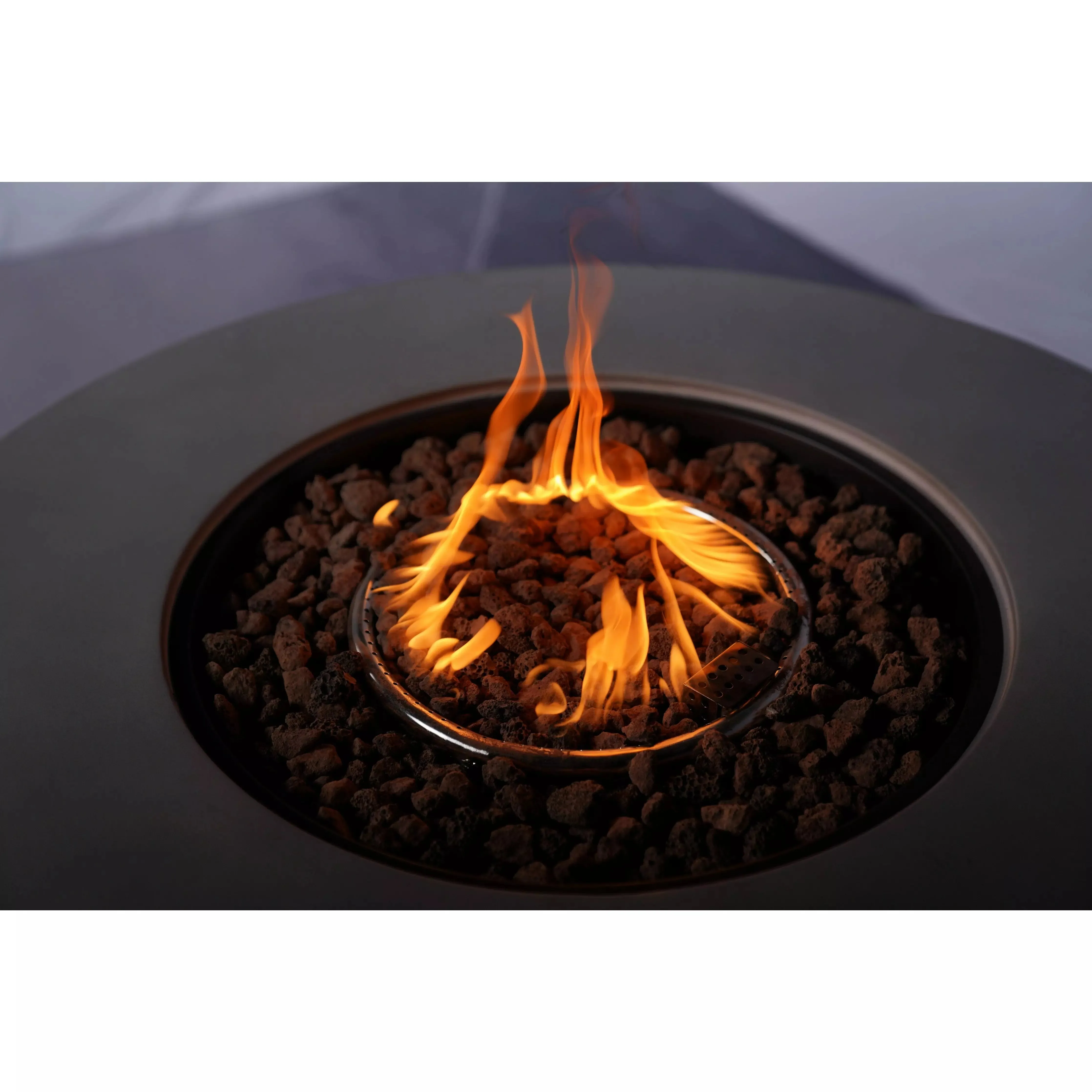 Patio Light Gray Stainless Steel Fire Pit Table with Rain Cover