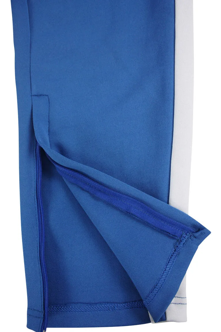 Premium Side Stripe Zip Pocket Track Pants (Royal Blue - White)