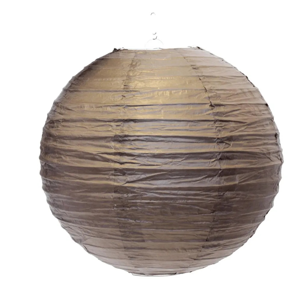 Round Lantern 18 Inch Brown