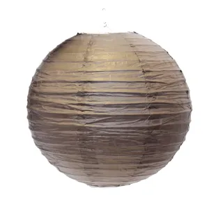 Round Lantern 18 Inch Brown