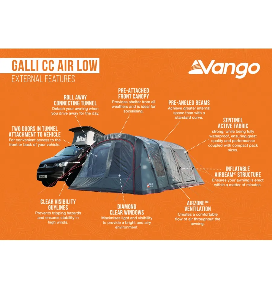 Vango Galli CC Air Inflatable Drive Away Awning - Low