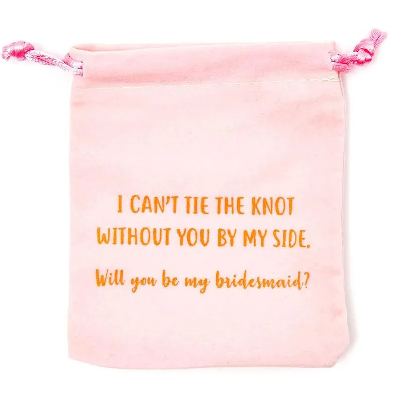 Will You be My Bridesmaid?, Wedding Party Proposal Drawstring Gift Bags (4 x 4.75 in, Pink, 12 Pack)