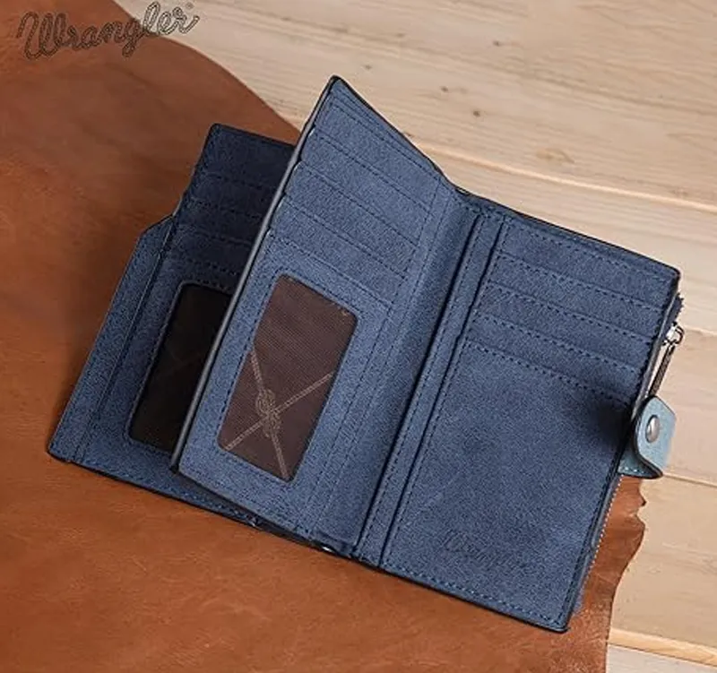 Wrangler "W" Stitch Card Holder Bi-Fold Wallet