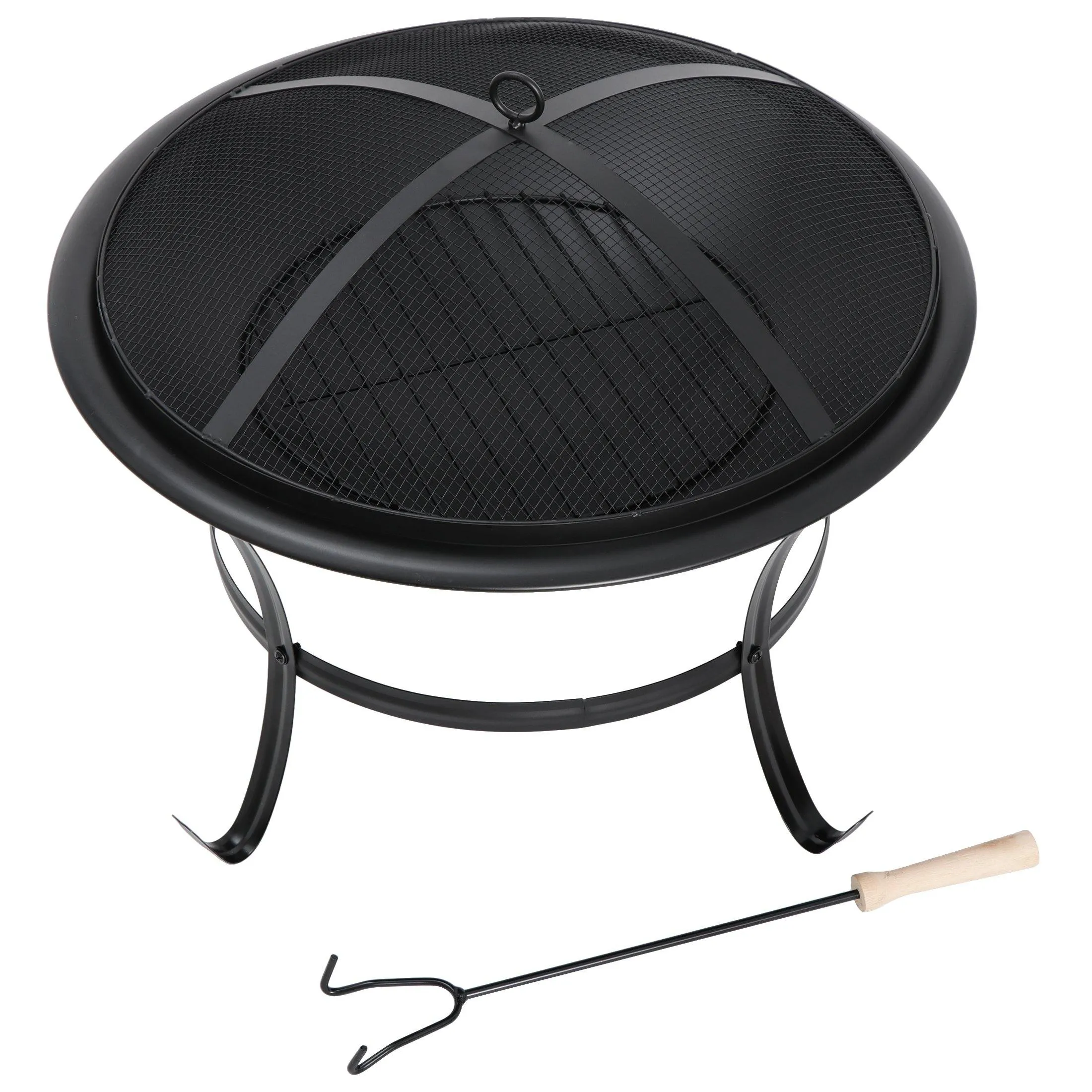 ZENY™ 22’’ Outdoor Fire Pits Patio Fire Bowl BBQ Grill Firepit for Backyard Camping Picnic Bonfires