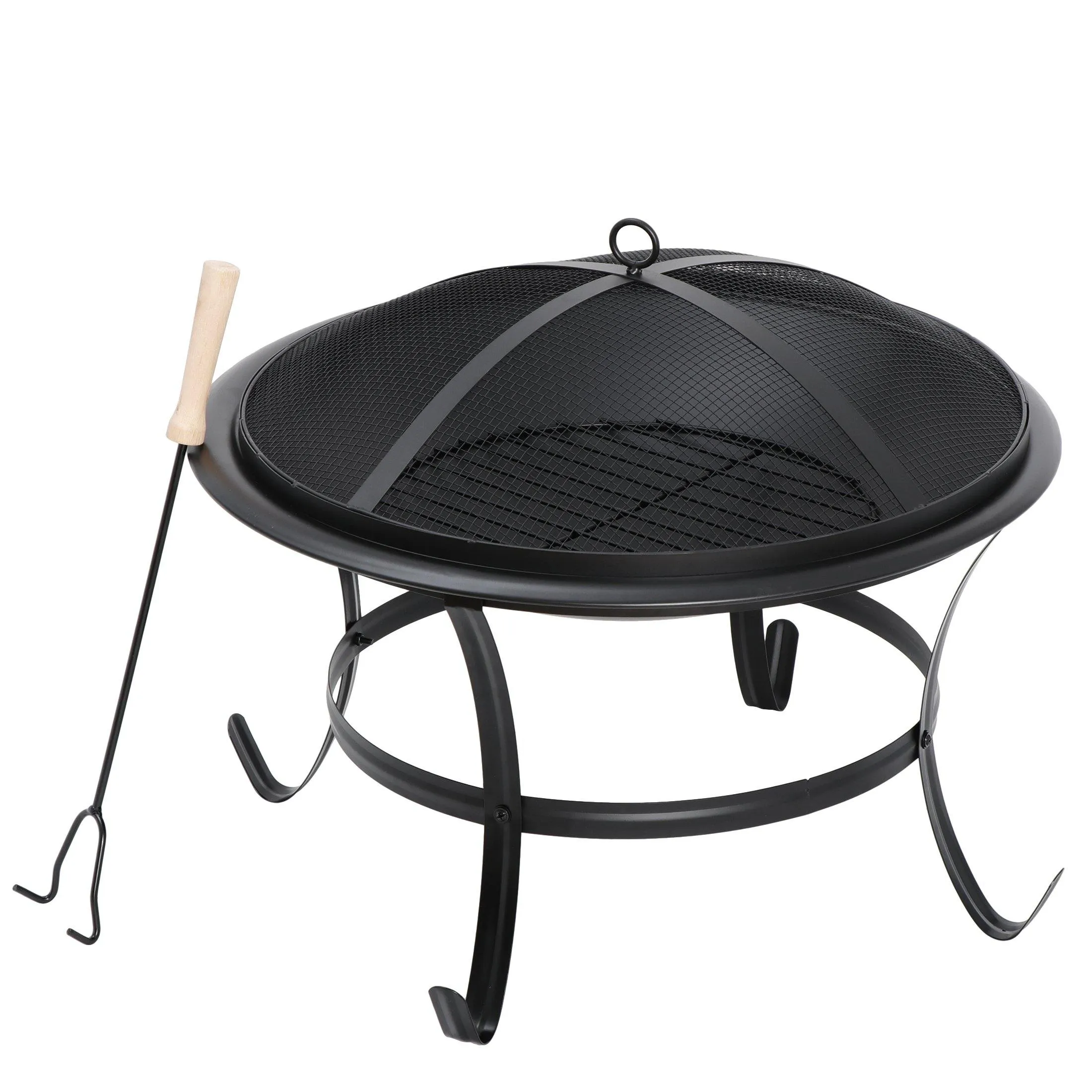 ZENY™ 22’’ Outdoor Fire Pits Patio Fire Bowl BBQ Grill Firepit for Backyard Camping Picnic Bonfires